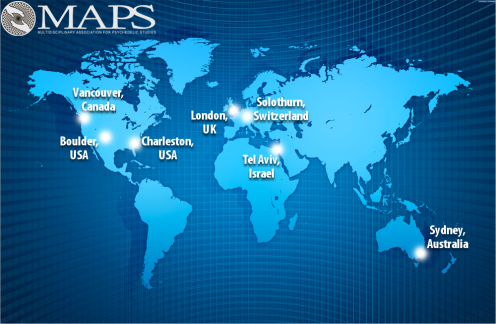 A map of MAPS MDMA studies worldwide